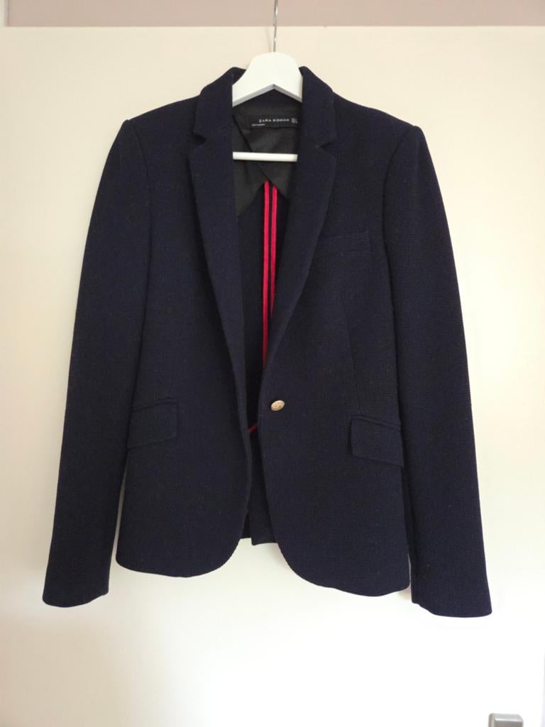 Zara Basic Navy Blazer met Gouden Knoppen - Maat S, Kleding | Dames, Blauw, Ophalen of Verzenden, Zo goed als nieuw, Jasje