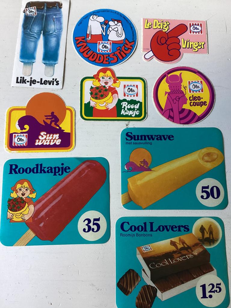 Setje stickers Ola ijs, Verzenden, Zo goed als nieuw, Merk
