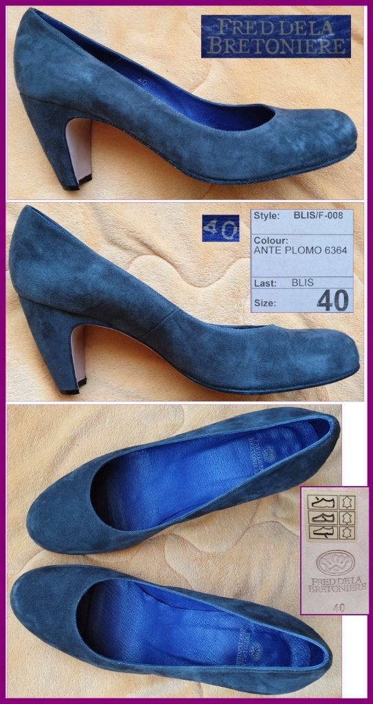 FRED DE LA BRETONIERE antraciet leren pumps maat 40 zgan, Pumps, Fred de la Bretoniere, Ophalen of Verzenden, Zo goed als nieuw