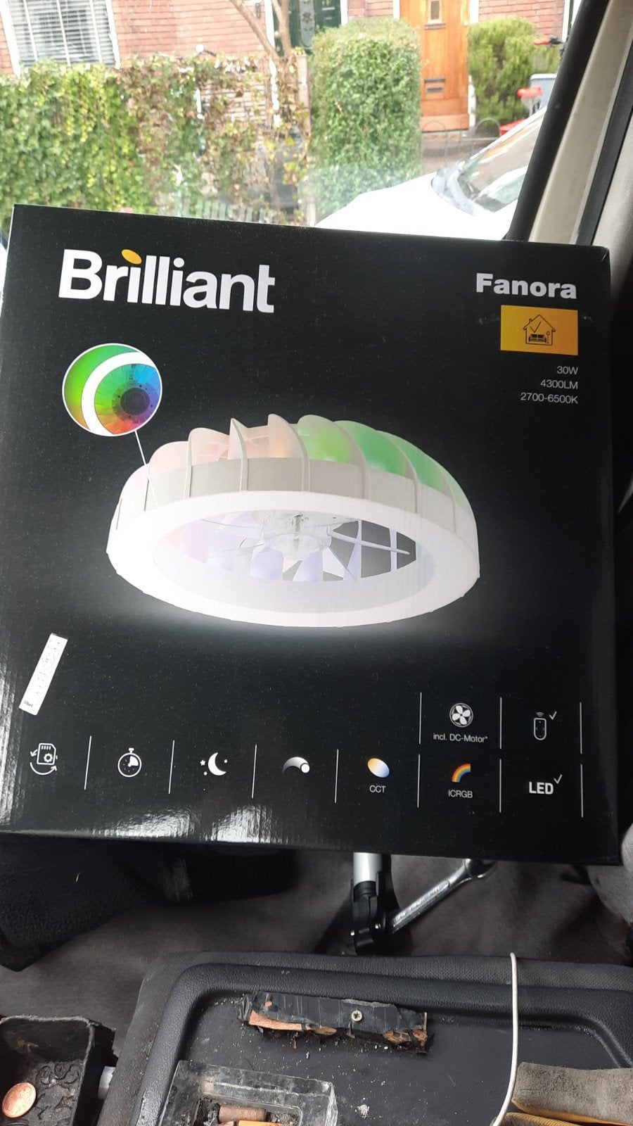 Brilliant Fanora LED Plafondlamp met Afstandsbediening, Dimbaar, Wit, Overige merken, Kunststof