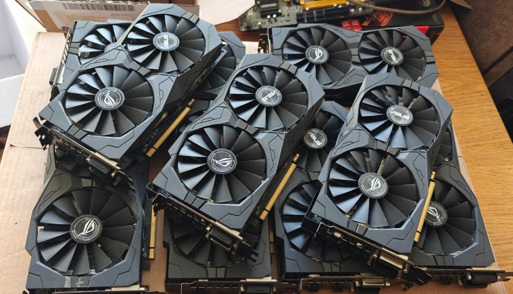 Mining rig 9x RX 570 +moederbord,voeding,risers etc, Computers en Software, PCI-Express 3, Gebruikt, HDMI, Ophalen of Verzenden