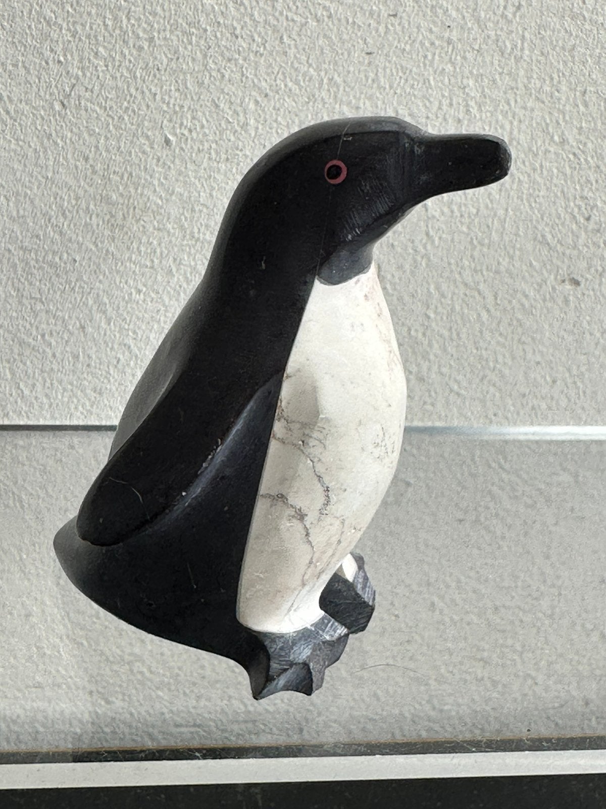 Handgemaakt soort marmer  beeldje Pinguïn 6 cm H, Ophalen of Verzenden, Gebruikt, Dier
