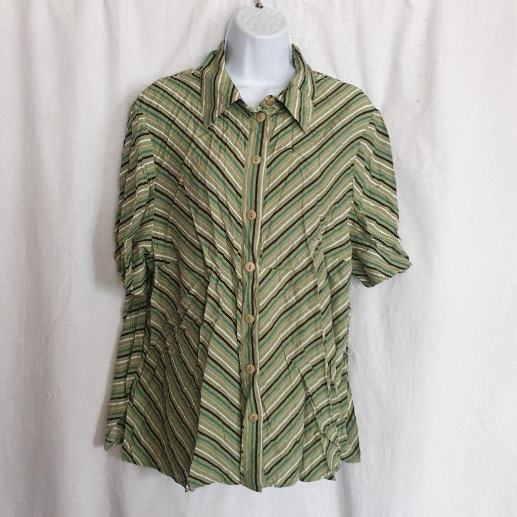 Leuke groene blouse. Mt 46. Merk Creation Atelier GL, Kleding | Dames, Blouses en Tunieken, Zo goed als nieuw, Maat 46/48 (XL) of groter