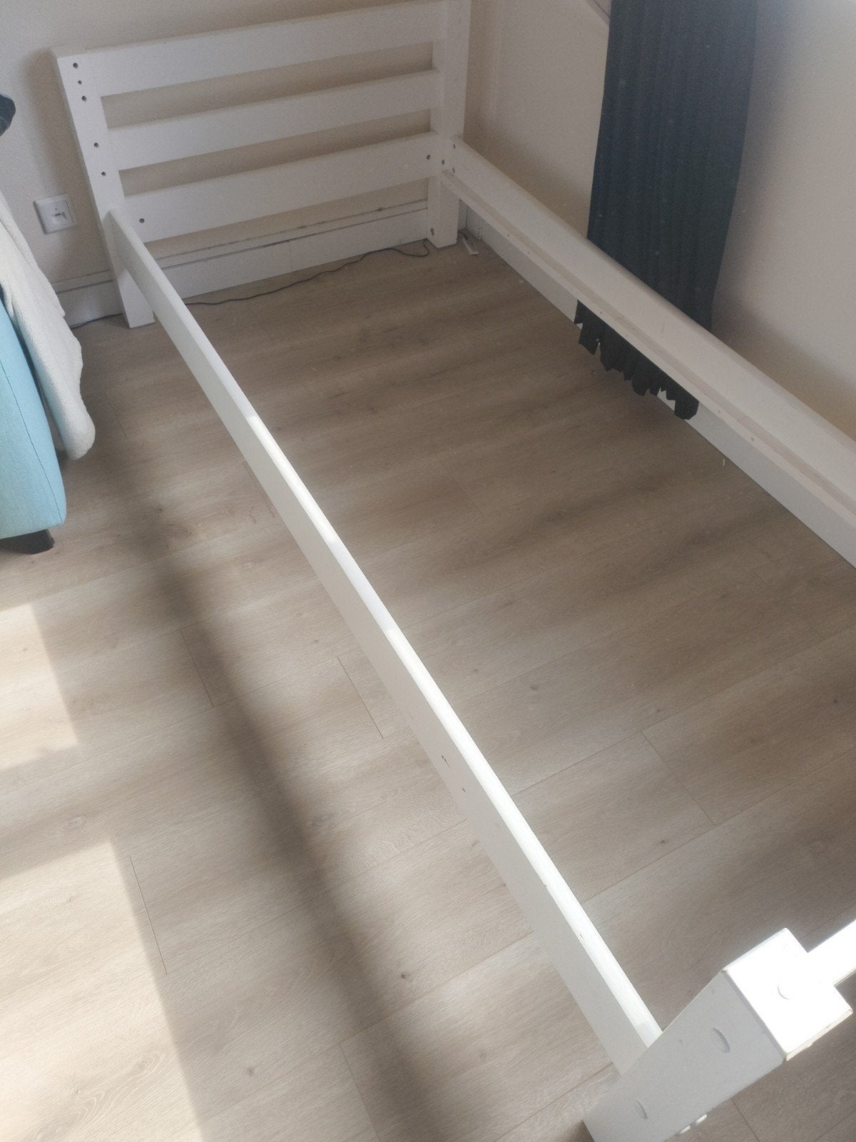 Wit eenpersoonsbed frame - gebruikt, Ophalen, Gebruikt, 90 cm, Eenpersoons