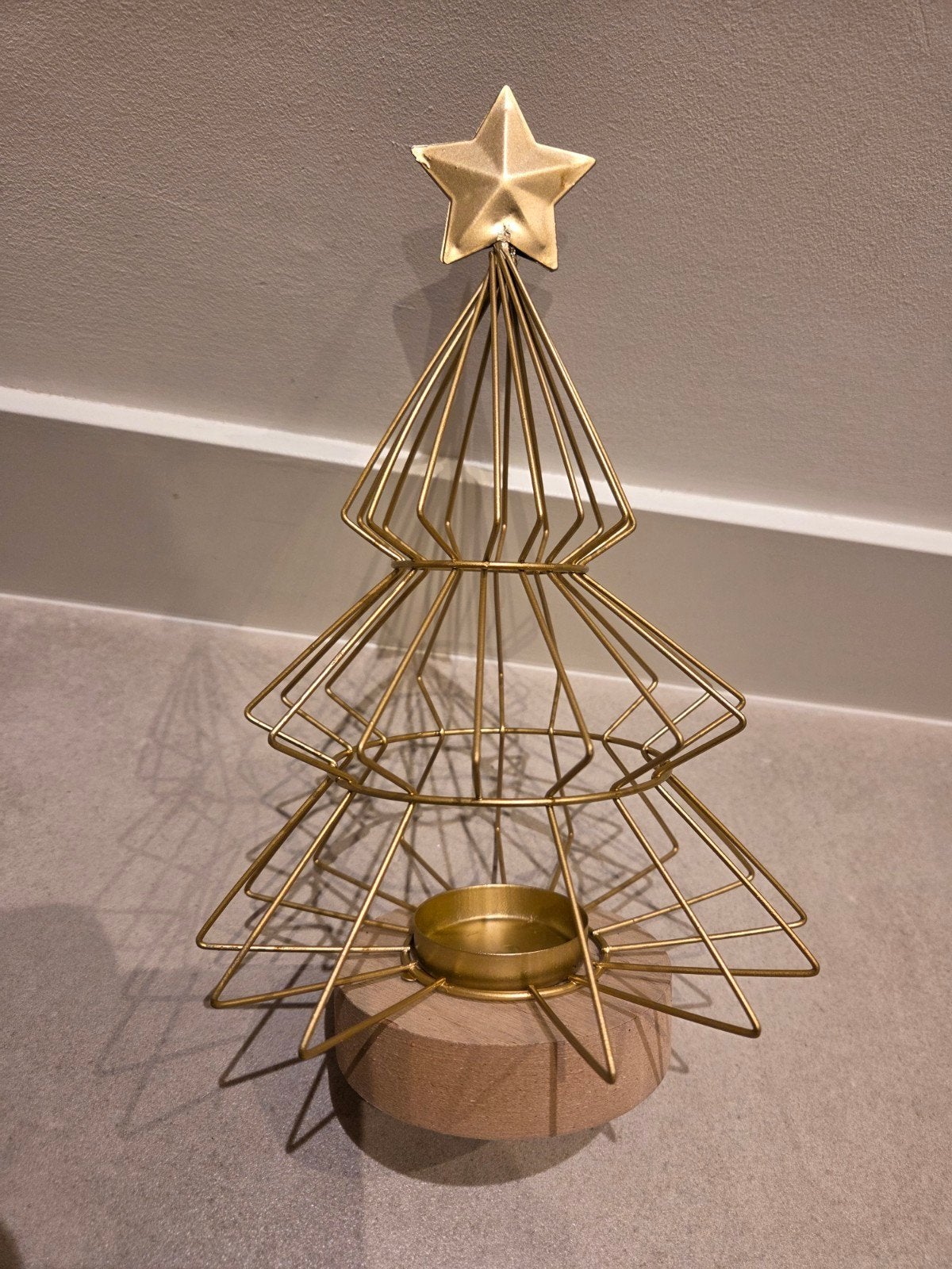 Gouden kerstboom waxinelichthouder. Nieuw, Overige merken, Waxinelichthouder, Nieuw, Ophalen of Verzenden