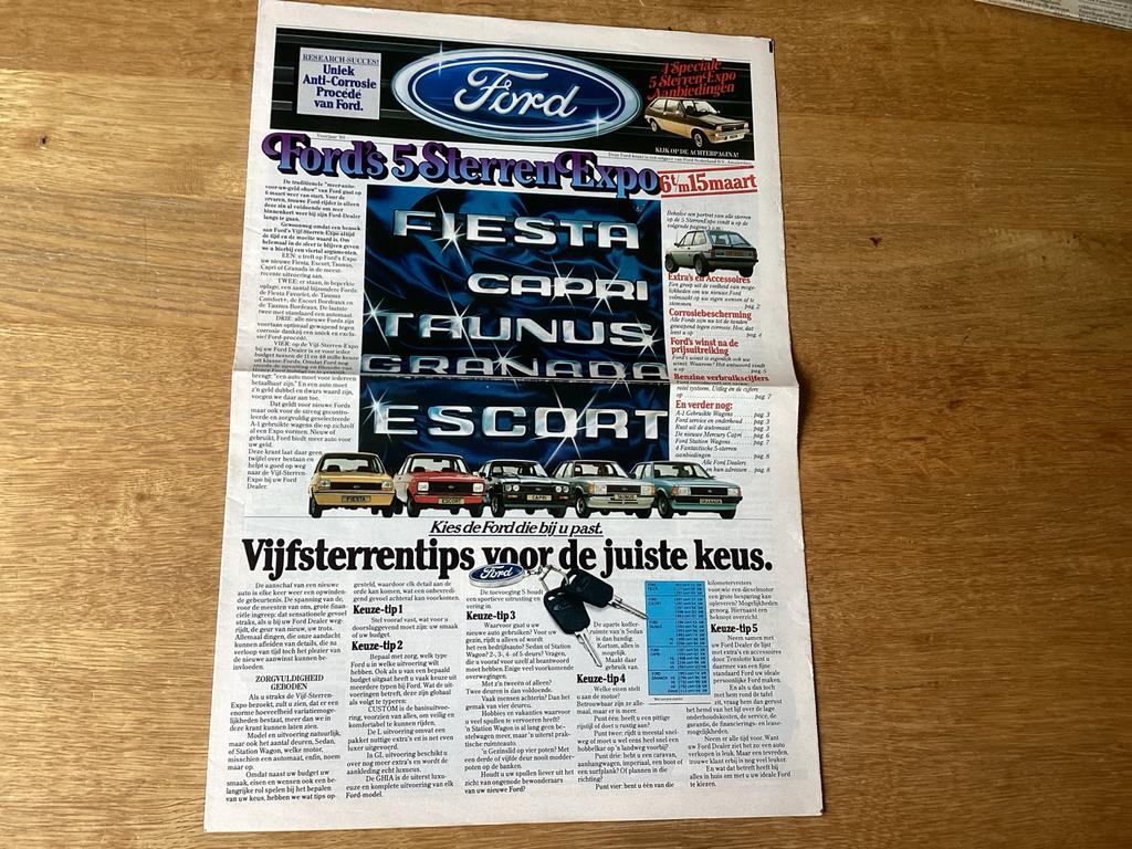 Ford 5 Sterren Expo - Originele Autoreclame (1980s), Ophalen of Verzenden, Zo goed als nieuw, Ford