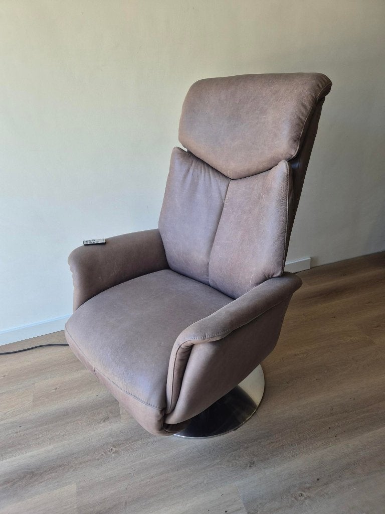 Relax Fauteuil  - Leer - Draaibaar - Elektrisch - NIEUW, Ophalen, Nieuw, 50 tot 75 cm, Leer