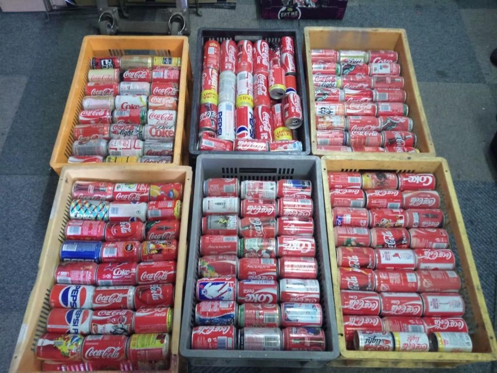 Hele leuke coca cola blikjes collectie van de jaren 80 - 90, Ophalen, Gebruikt, Gebruiksvoorwerp
