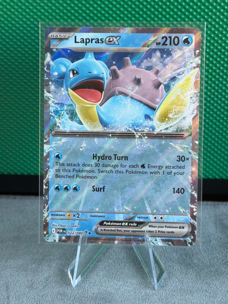 Lapras EX Pokémon Kaart 022/088 - Zeldzaam en Krachtig, Ophalen of Verzenden, Zo goed als nieuw, Losse kaart