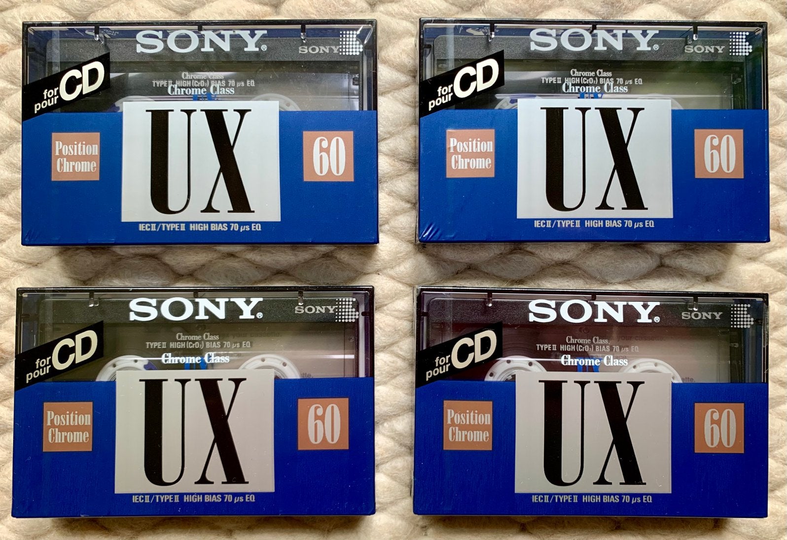 NOS Sony UX60 1992 NIEUW cassettebandjes UX-60 UX 60 C60 OVP, Cd's en Dvd's, Cassettebandjes, 2 t/m 25 bandjes, Ophalen of Verzenden