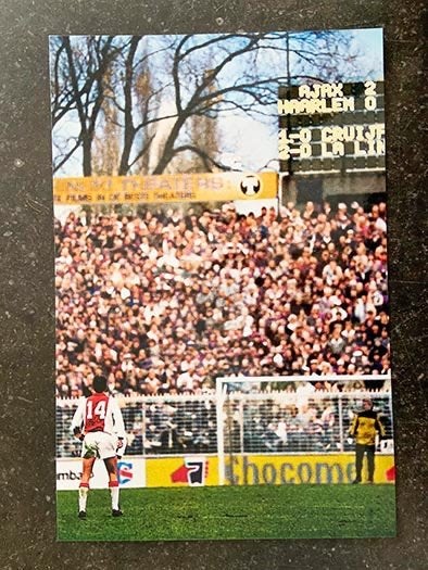 Org foto 20x30 cm Johan Cruijff in De Meer Ajax 06-12-1981, Verzenden, Nieuw, Ajax, Poster, Plaatje of Sticker