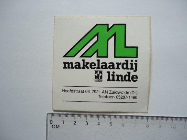 sticker oud Zuidwolde drenthe LINDE makelaar retro vintage, Verzenden, Zo goed als nieuw, Bedrijf of Vereniging