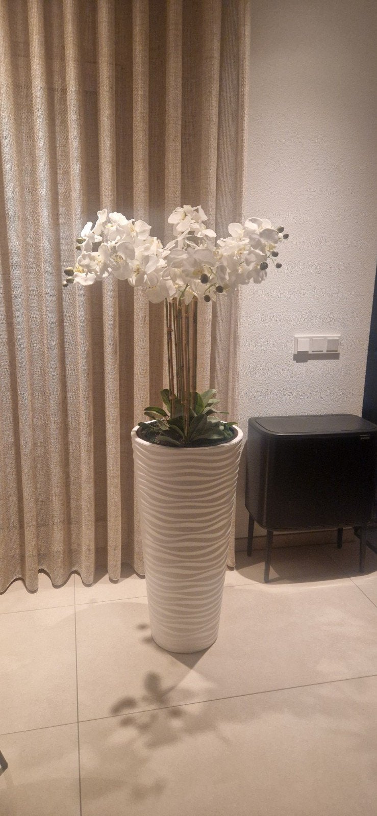 Mooie Nep Orchidee in Hoge Pot - Wit, Ophalen, Binnen, Onderhoudsvrij, Kunstbloem