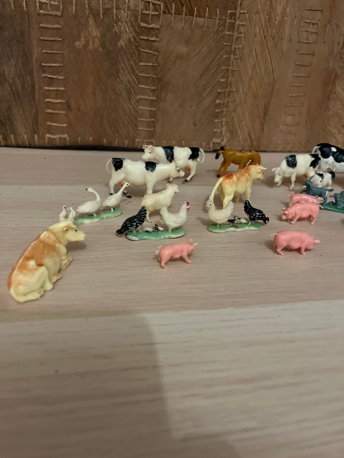 Vintage boerderijdieren speelgoedfiguren set, Verzamelen, Dierenverzamelingen, Ophalen of Verzenden, Gebruikt, Boerderijdier, Beeldje of Figuurtje