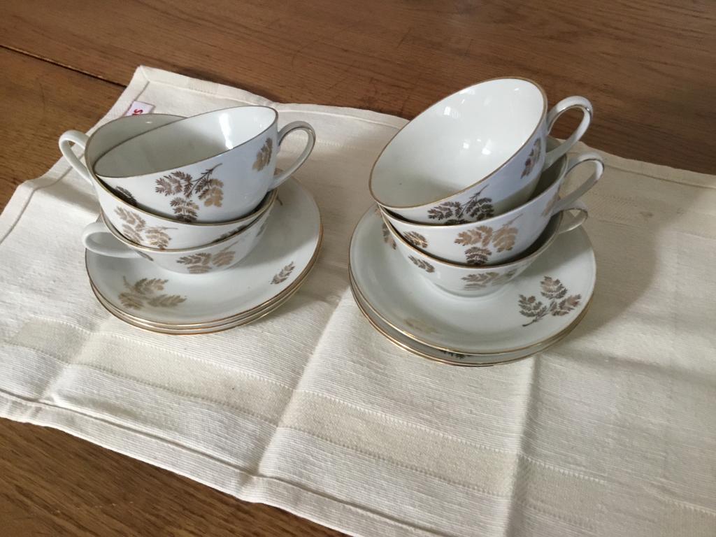 Vintage  6kop en schotels porselein, Ophalen of Verzenden