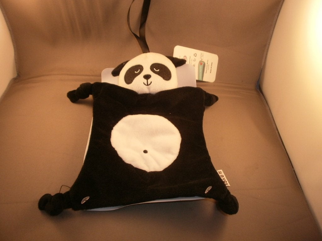 j jovce panda beer doekje met speen lus zwart wit velours, Beer, Nieuw, Ophalen of Verzenden, Klein (minder dan 20 cm)