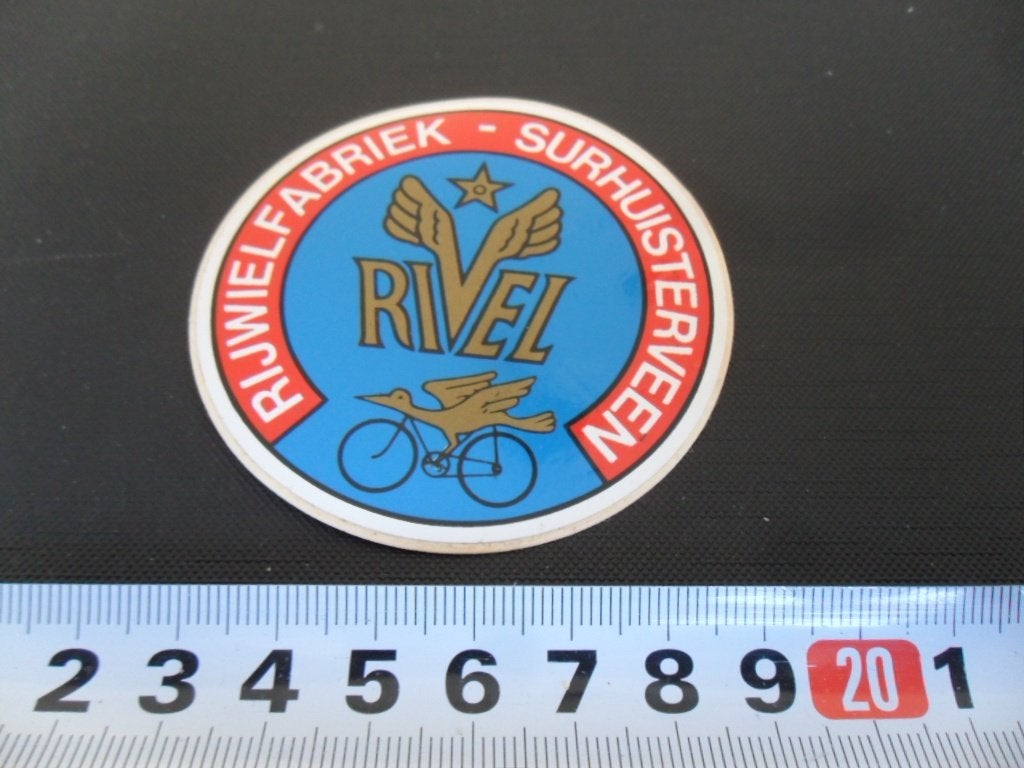 sticker Surhuisterveen Rijwielfabriek RIVEL  fiets, Ophalen, Zo goed als nieuw