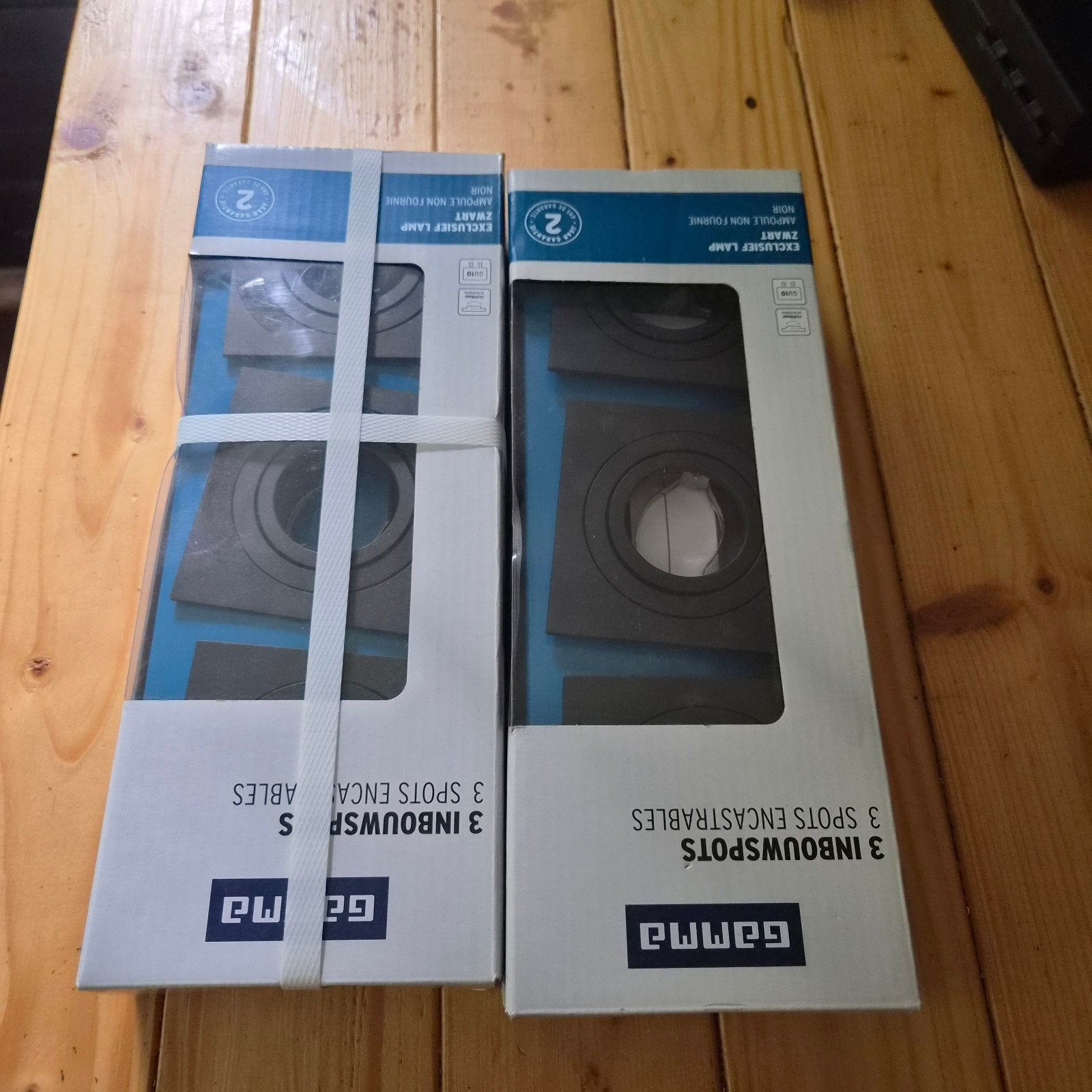Gamma Inbouwspots Zwart - 2x3 stuks, Overige merken, Nieuw, Ophalen of Verzenden, Geschikt voor plafondmontage