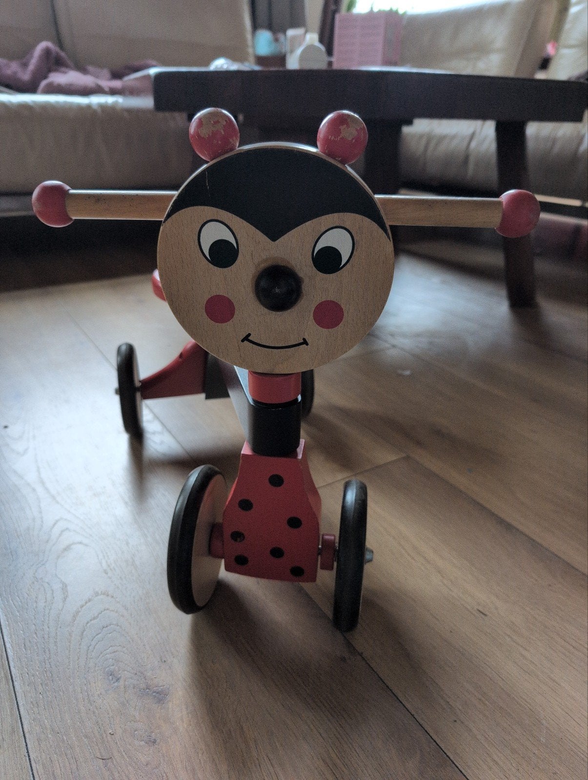 Houten loopfietsje lieveheersbeestje Jasper Toys, Kinderen en Baby's, Speelgoed | Houten speelgoed, Ophalen of Verzenden, Gebruikt