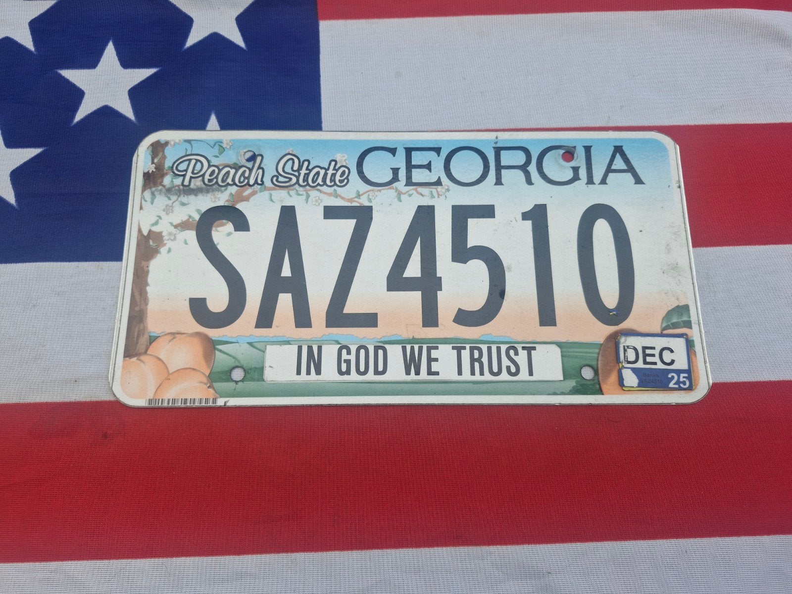 Kentekenplaat Georgia USA Nummerplaat nummerbord License VS, Verzenden, Gebruikt, Auto's