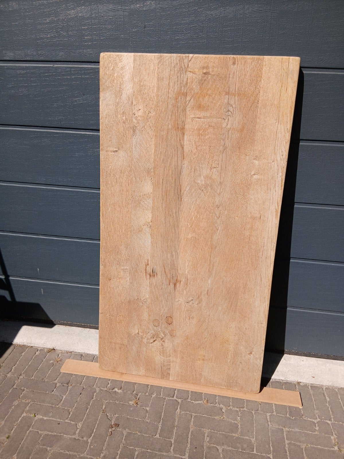 Massief eiken tafelblad /werkblad, Ophalen, Gebruikt, 100 tot 150 cm, Eikenhout