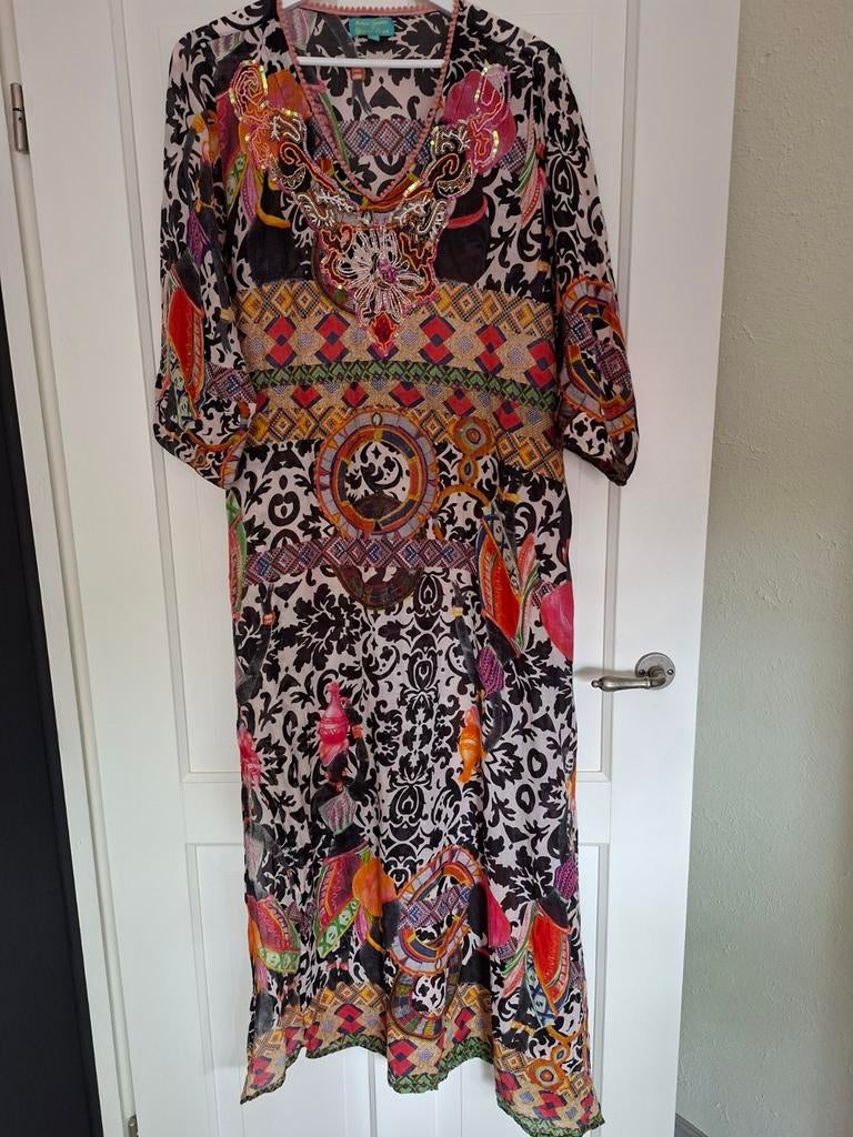 Antica Sartoria prachtige jurk/ kaftan, Kleding | Dames, Jurken, Zo goed als nieuw, Maat 42/44 (L), Overige kleuren, Onder de knie