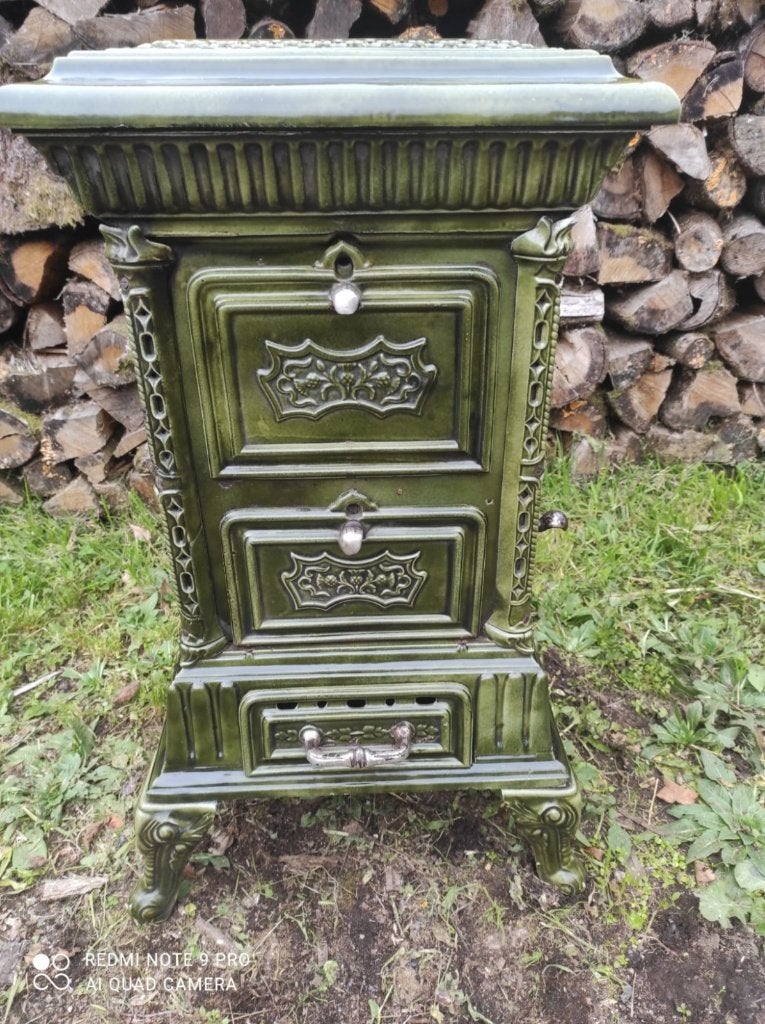 Zeer mooie antieke art-deco houtkachel met oventje, Huis en Inrichting, Kachels, Ophalen, Gebruikt, Houtkachel, Vrijstaand