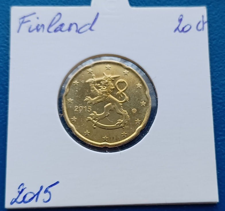 Finland 20 eurocent - 2015 UNC, 20 cent, Verzenden, Finland, Goud