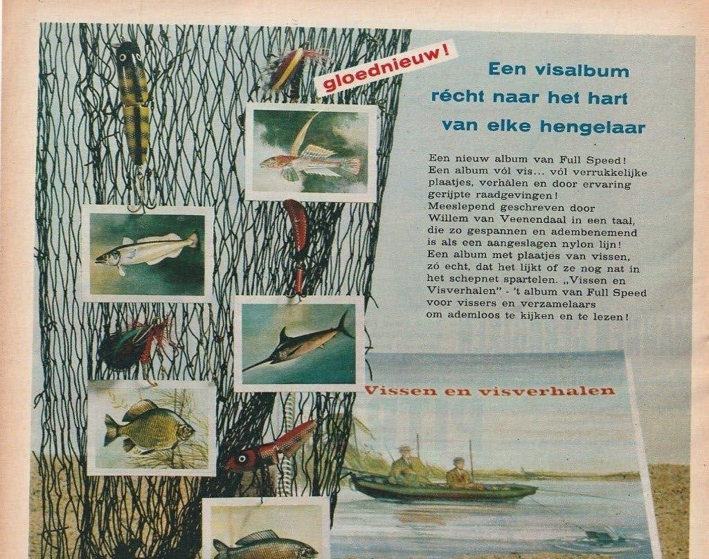 Retro reclame 1960 Full Speed sigaretten album vissen, Verzenden, Overige typen