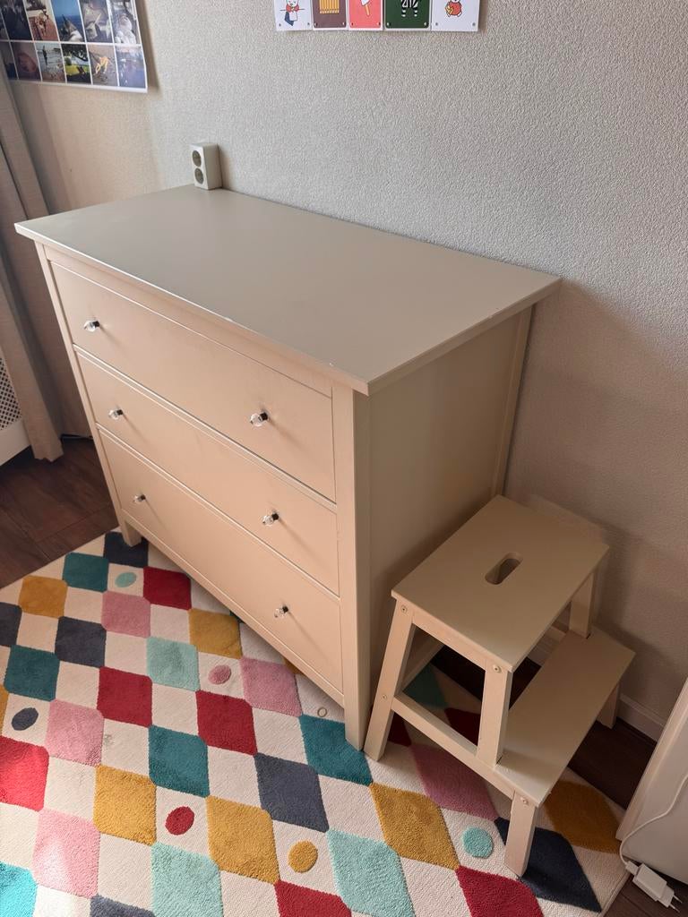 IKEA Hemnes commode/kast met trapje - lichtgeel, Ophalen, Gebruikt, 50 tot 70 cm, 100 cm of meer