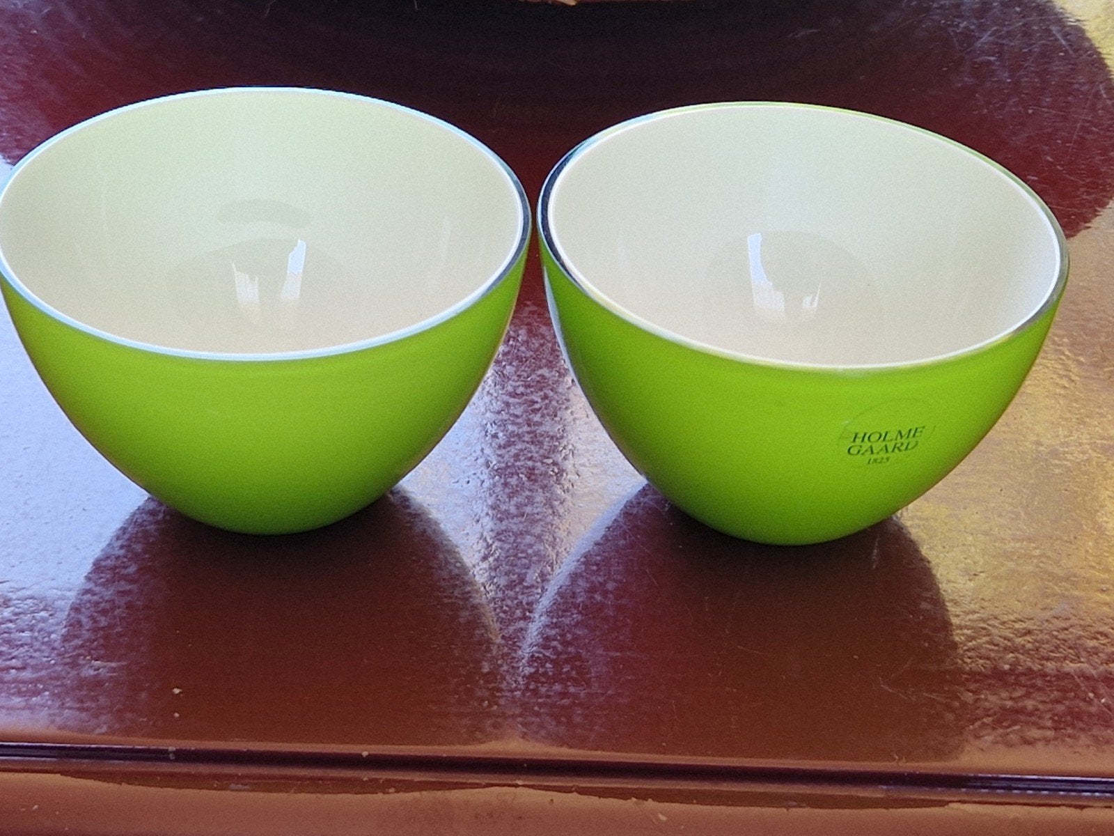 Set van 2 Holmegaard schaaltjes - Groen glas, Antiek en Kunst, Ophalen of Verzenden