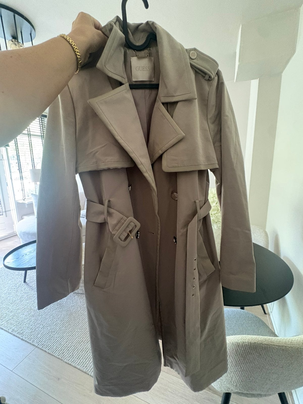 Guess trenchcoat, Ophalen of Verzenden, Zo goed als nieuw, Zwart