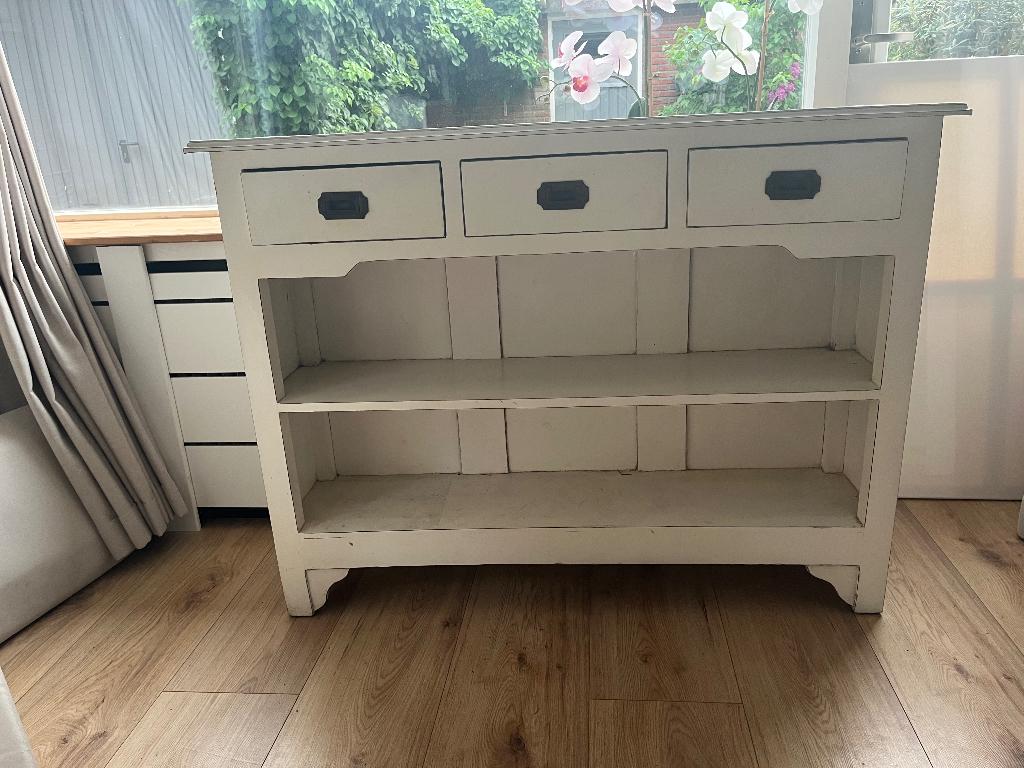 Indonesisch dressoir, Ophalen, Gebruikt, 100 tot 150 cm, Teakhout