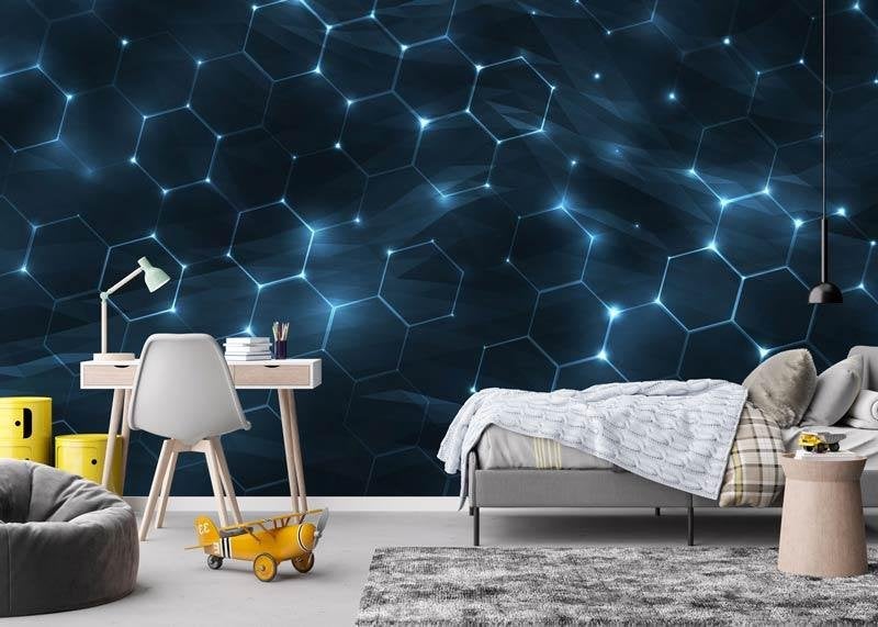 Fotobehang / Behang - Game - Digitale Hexagon Structuur, Fotobehangkoning.nl, Geometrisch, Hoogeveen, Fotobehang