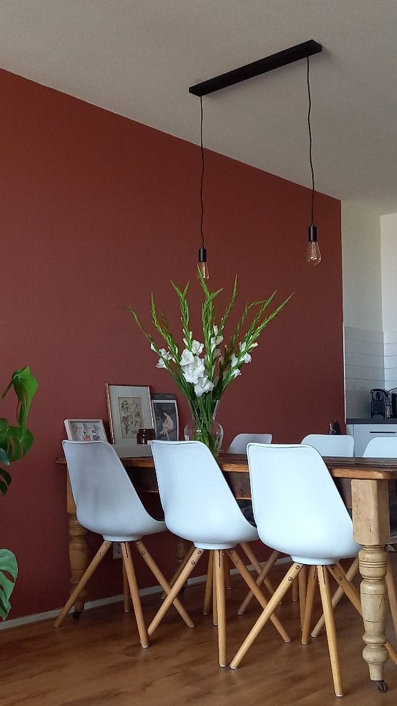 Zwarte hanglamp, Huis en Inrichting, Lampen | Hanglampen, Ophalen, Zo goed als nieuw, Metaal, E27 (groot)