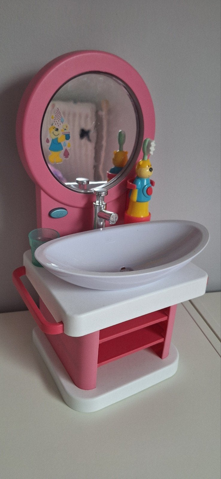 Baby Born wastafel met spiegel en accessoires, Ophalen of Verzenden, Gebruikt, Meisje