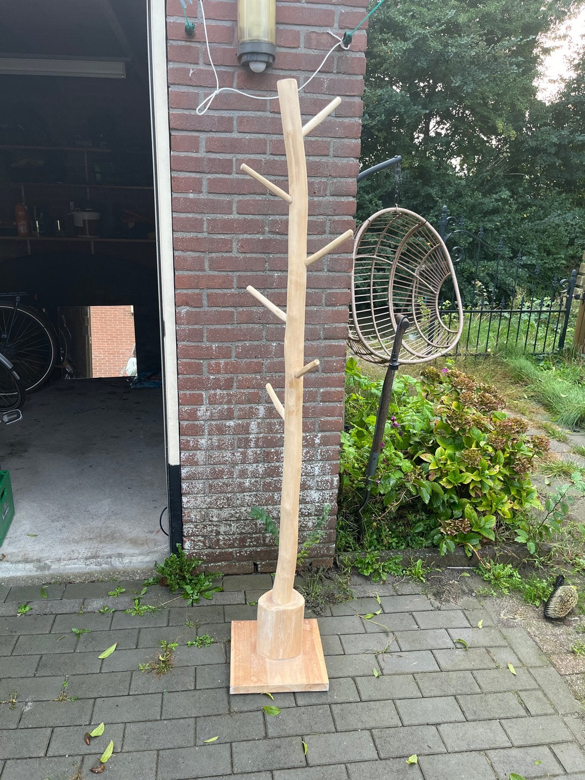 Unieke handgemaakte boomstam kapstok, Ophalen, 200 cm of meer, Zo goed als nieuw, Staande kapstok