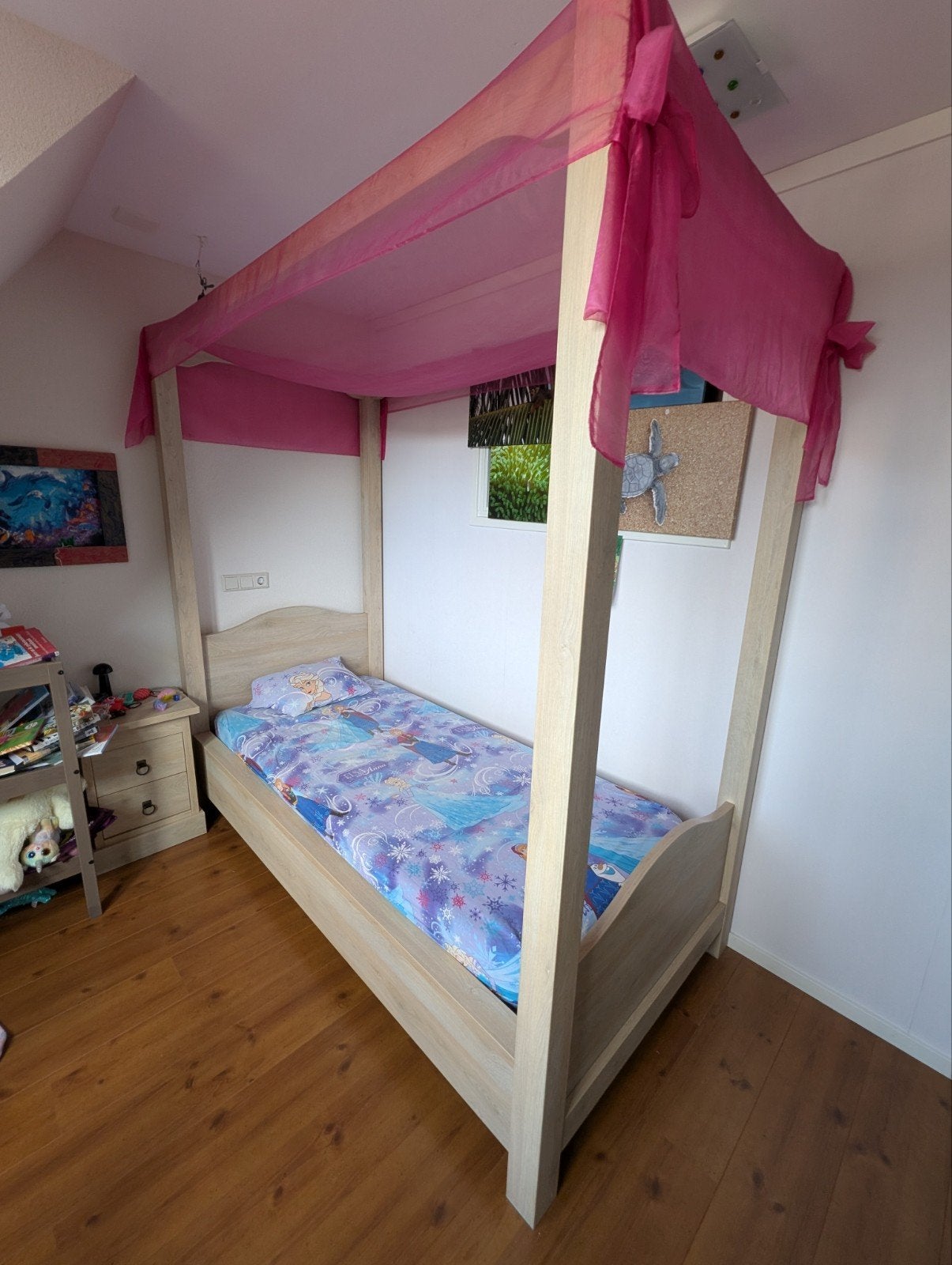 Hemelbed voor meisje, 90x200cm, Ophalen, Gebruikt, 90 cm, 200 cm