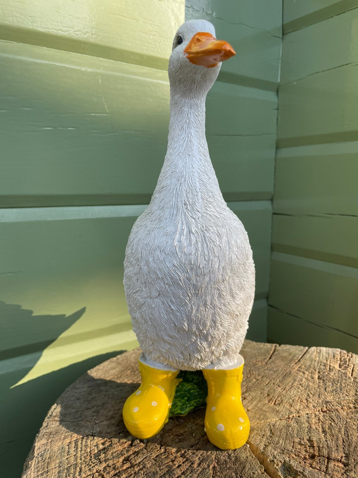 Gans gele regenlaarsjes beeld boerderij tuin vijver zwembad, Tuin en Terras, Tuinbeelden, Ophalen of Verzenden, Nieuw, Kunststof