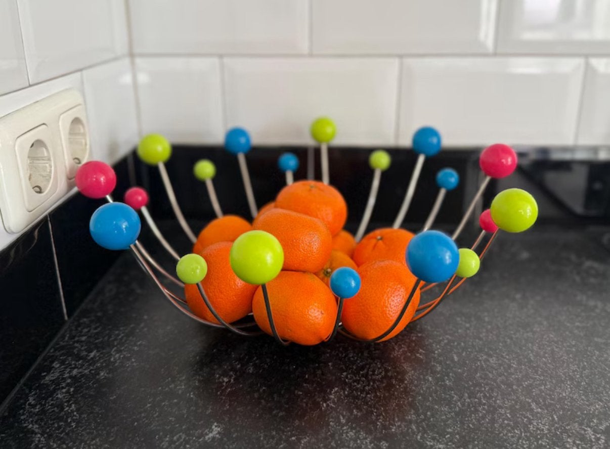 Vintage sputnik fruitschaal spoetnik mand retro vintage, Overige materialen, Schaal, Rond, ?