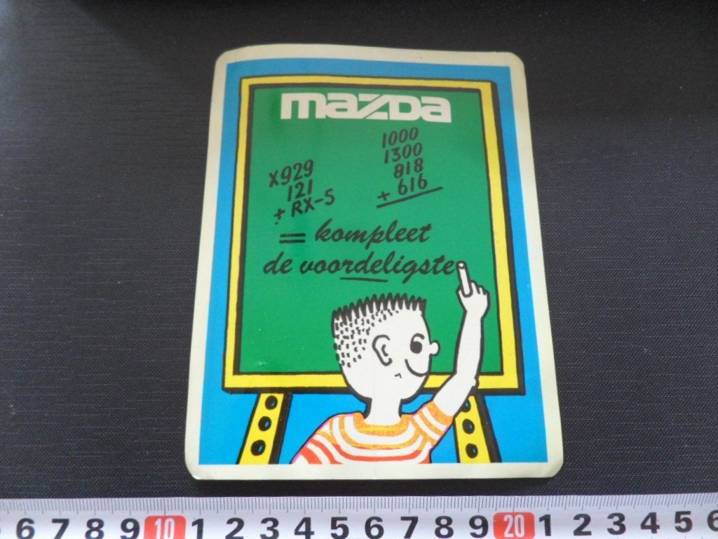 sticker MAZDA = kompleet de voordeligste - schoolbord, Ophalen, Zo goed als nieuw