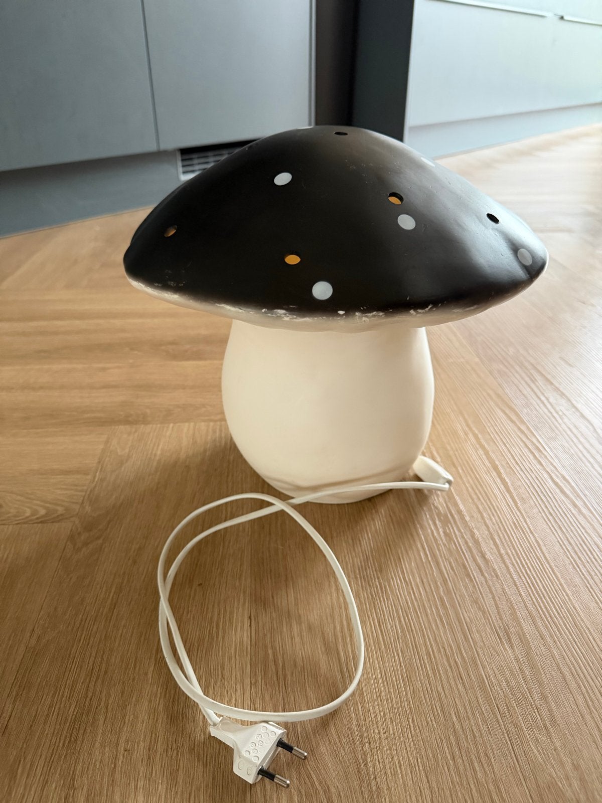 Heico Paddenstoellamp - Zwart/Wit - Vintage, Ophalen, Kunststof, Gebruikt, Overige merken