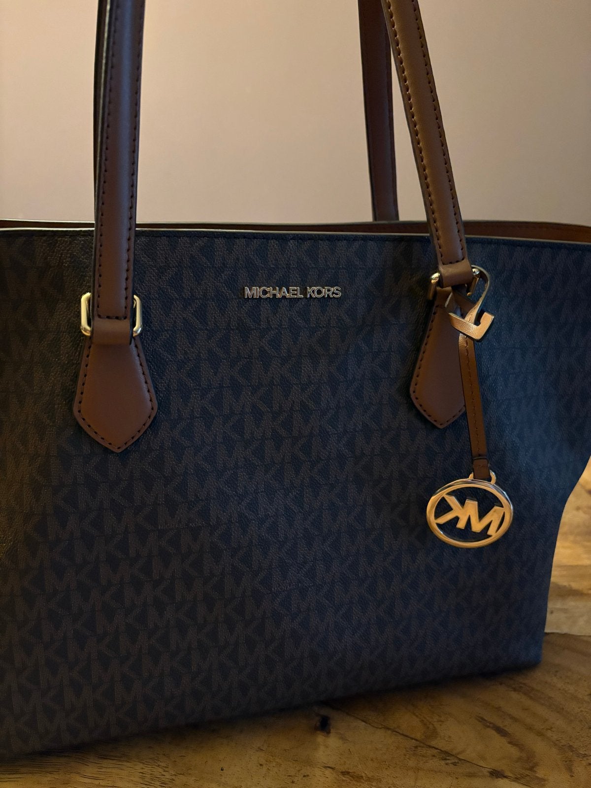 Michael Kors Sheila Large Signature Logo Tote Bag, Ophalen, Zo goed als nieuw, Bruin, Shopper