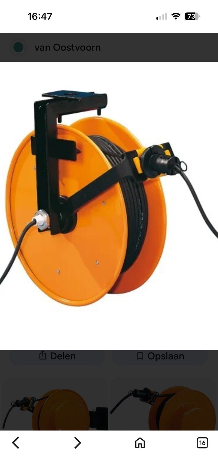 Kabelhaspel automatisch 30 meter, Ophalen of Verzenden, Zo goed als nieuw, Kabel of Snoer