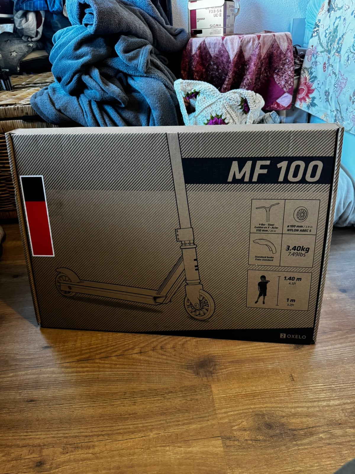 mf 100 oxelo rood zwart stuntstep ophalen Rdam/Hvs, Minder dan 60 m³, 3 snelheden of meer, Ophalen of Verzenden, Zo goed als nieuw
