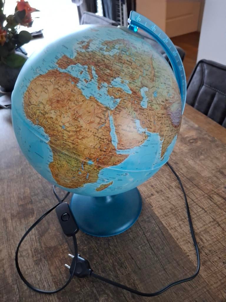 Wereldbol globe blauwe, Ophalen of Verzenden, Zo goed als nieuw