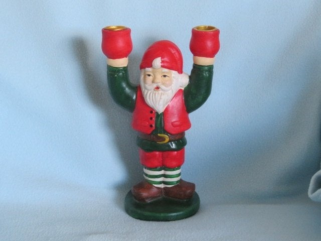 Vintage Zweedse keramieken kerstkandelaar kerstman, Diversen, Kerst, Ophalen of Verzenden, Zo goed als nieuw