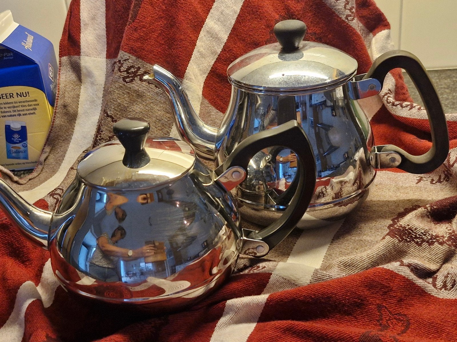 Bredemeijer Ceylon Nikkelen Theepot & Koffiekannetje, Ophalen of Verzenden