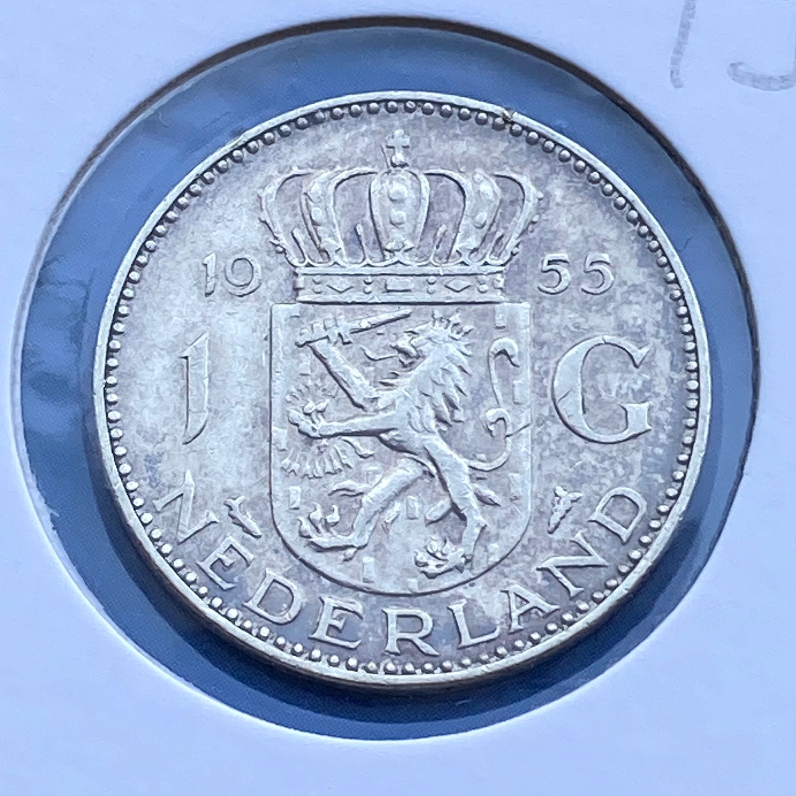 1 Gulden Zilver uit 1955 van Kon. Juliana, 1 gulden, Koningin Juliana, Verzenden, Zilver