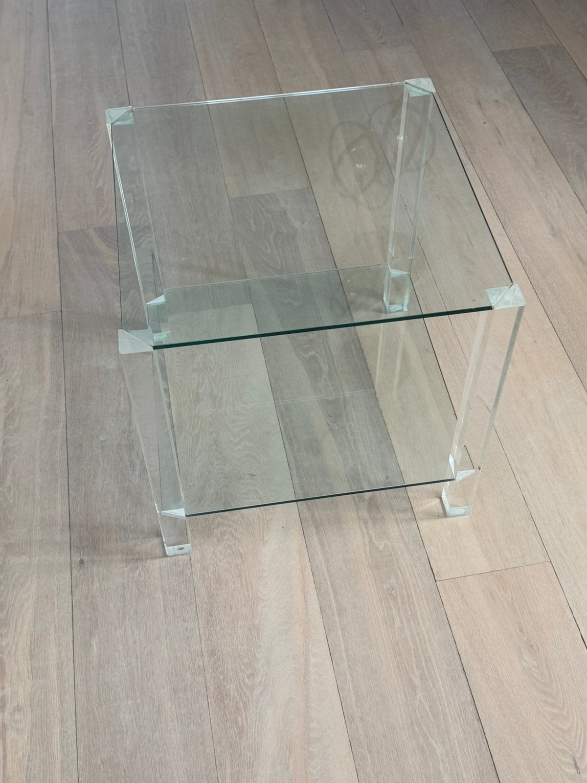 Glazen bijzet tafel, Ophalen, Gebruikt, Modern, Glas